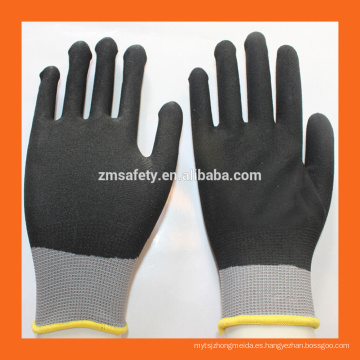 Guantes recubiertos de nitrilo con agarre de aceite completo, guantes de seguridad de trabajo nitrilo de arena